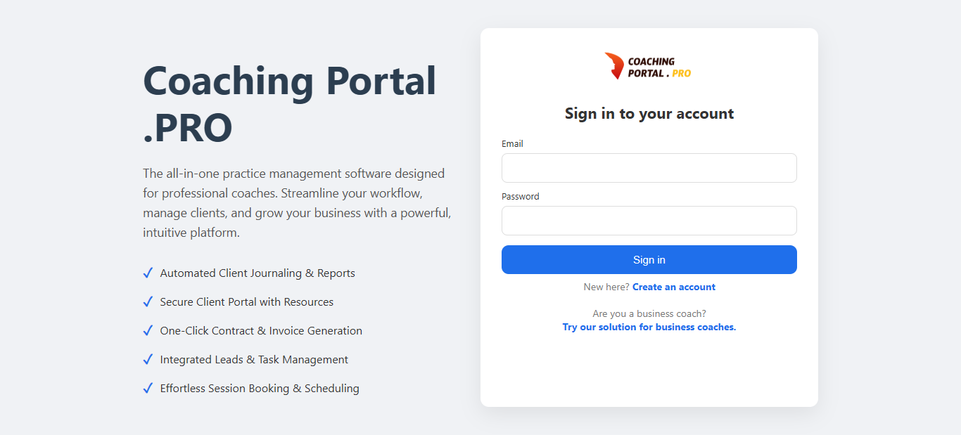 Coaching Portal – All-in-One CRM for Coaches