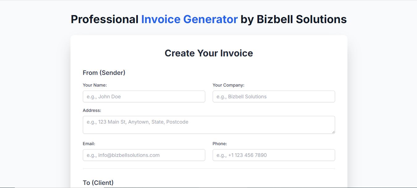 Invoice Generator - Professional Business Invoicing Tool