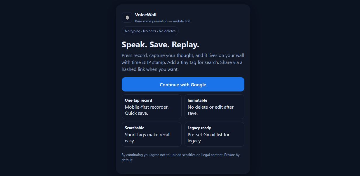 VoiceJournal - Audio-Based Personal Journal